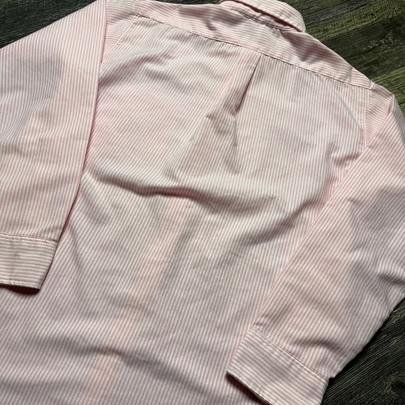 Vintage American Eagle Shirt Size Medium Button Down Collared Pink White 90's - Picture 5 of 5